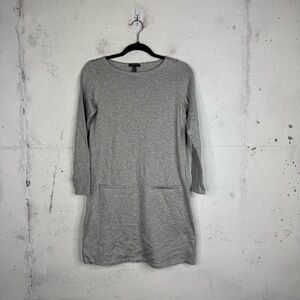 Eileen Fisher Sleeve Gray Fleece Sweater Dress Petite Small